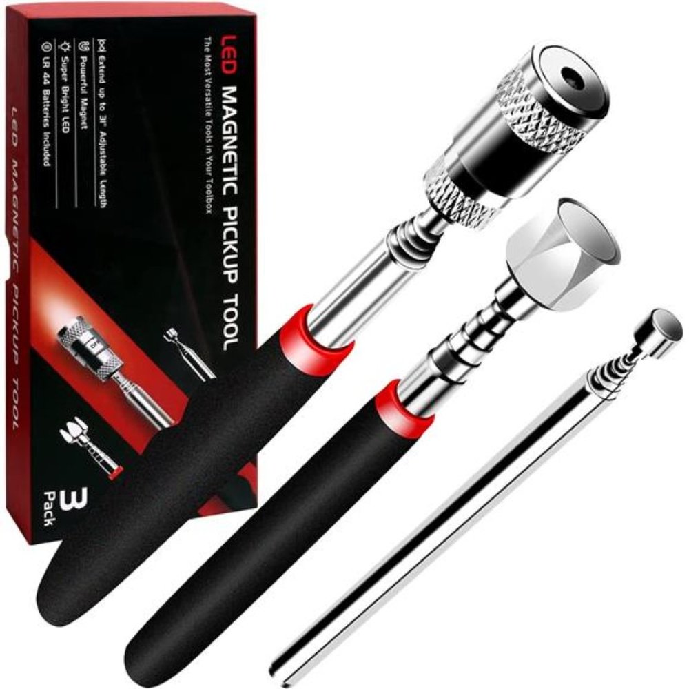 Magnetic Pickup Tool with LED Lights - 3pcs Telescoping Magnet Pick Up Tool